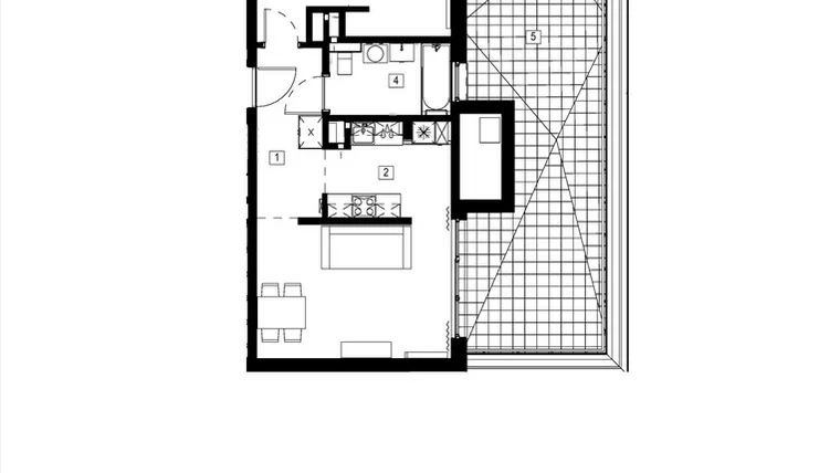 Rzut - Mieszkanie na sprzedaż 2 pokoje o powierzchni 54,45 m² - numer M019 w Żupnicza