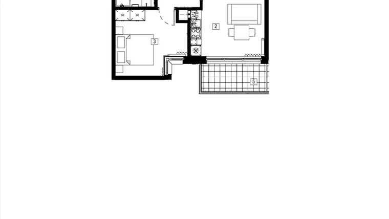Rzut - Mieszkanie na sprzedaż 2 pokoje o powierzchni 37,22 m² - numer M053 w Żupnicza