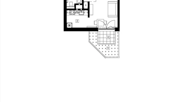 Rzut - Mieszkanie na sprzedaż 1 pokój o powierzchni 25,03 m² - numer M157 w Żupnicza