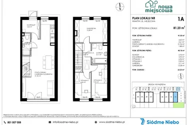 Rzut - Mieszkanie na sprzedaż 4 pokoje o powierzchni 81,38 m² - numer 1A w Nowa Miejscowa
