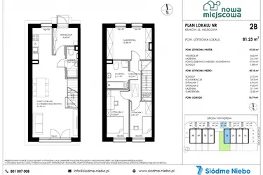 Rzut - Mieszkanie na sprzedaż 4 pokoje o powierzchni 81,38 m² - numer 2B w Nowa Miejscowa