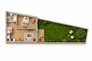 Rzut - Mieszkanie na sprzedaż 2 pokoje o powierzchni 41,02 m² - numer 03 w Kilińskiego Square