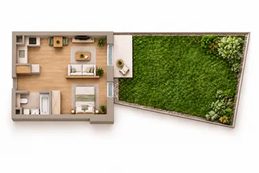 Rzut - Mieszkanie na sprzedaż 1 pokój o powierzchni 38,23 m² - numer 01 w Kilińskiego Square