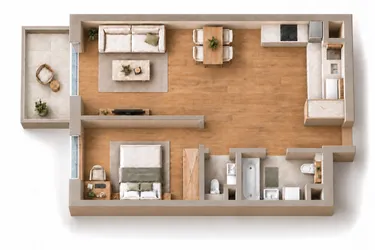 Rzut - Mieszkanie na sprzedaż 2 pokoje o powierzchni 47,72 m² - numer 05 w Kilińskiego Square