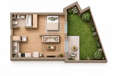 Rzut - Mieszkanie na sprzedaż 1 pokój o powierzchni 38,08 m² - numer 14 w Kilińskiego Square