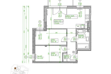 Rzut - Mieszkanie na sprzedaż 3 pokoje o powierzchni 48,95 m² - numer C.II.4 w Villa Rosenthal