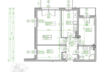 Rzut - Mieszkanie na sprzedaż 3 pokoje o powierzchni 59,3 m² - numer A.II.3 w Villa Rosenthal