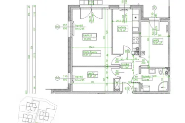 Rzut - Mieszkanie na sprzedaż 3 pokoje o powierzchni 59,12 m² - numer A.I.3 w Villa Rosenthal