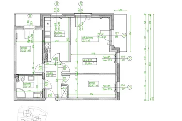 Rzut - Mieszkanie na sprzedaż 3 pokoje o powierzchni 62,51 m² - numer A.II.2 w Villa Rosenthal