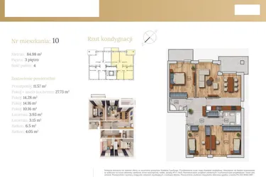Rzut - Mieszkanie na sprzedaż 4 pokoje o powierzchni 86,44 m² - numer 51A.10 w Dębowa 51