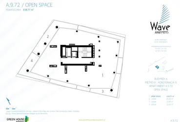 Rzut - Mieszkanie na sprzedaż 4 pokoje o powierzchni 86,77 m² - numer A.9.72 w Wave Międzyzdroje Resort & Spa