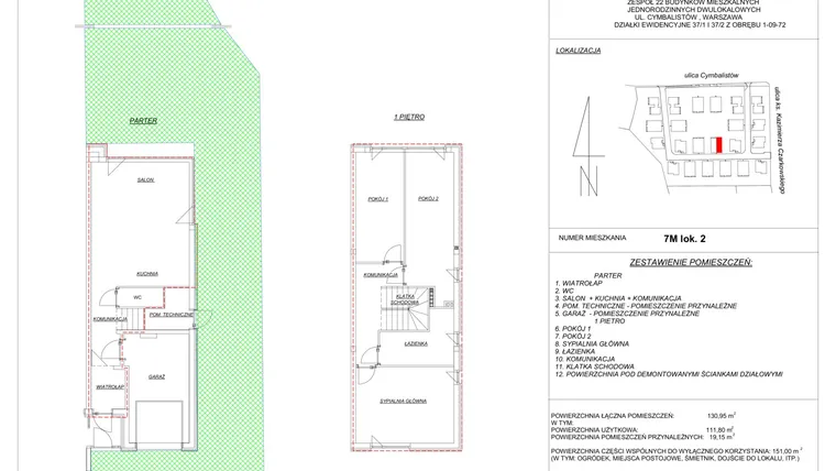 Rzut - Dom na sprzedaż 4 pokoje o powierzchni 130,95 m² - numer C22 w Modern House