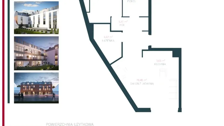 Rzut - Mieszkanie na sprzedaż 3 pokoje o powierzchni 58,2 m² - numer M30 w Apartamenty 29