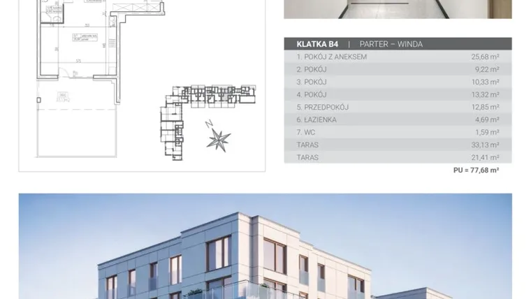 Rzut - Mieszkanie na sprzedaż 4 pokoje o powierzchni 77,68 m² - numer B.M-79 w Apartamenty Przystań