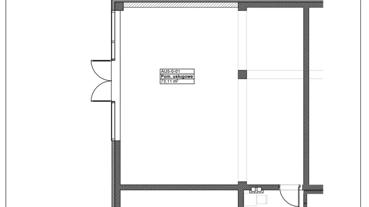 Rzut - Lokal użytkowy na sprzedaż 3 pokoje o powierzchni 82,82 m² - numer AU5 w Sielec Renarda etap I