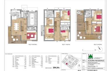 Rzut - Dom na sprzedaż 6 pokoi o powierzchni 254,24 m² - numer 4A w Jeziorki Residence