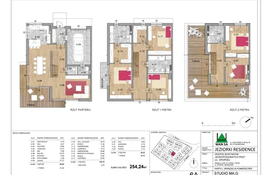 Rzut - Dom na sprzedaż 6 pokoi o powierzchni 254,24 m² - numer 6A w Jeziorki Residence