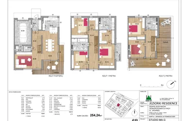 Rzut - Dom na sprzedaż 6 pokoi o powierzchni 254,24 m² - numer 6B w Jeziorki Residence