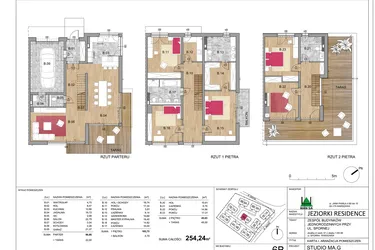 Rzut - Dom na sprzedaż 6 pokoi o powierzchni 254,24 m² - numer 6B w Jeziorki Residence