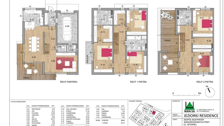 Rzut - Dom na sprzedaż 6 pokoi o powierzchni 267,82 m² - numer 8A w Jeziorki Residence