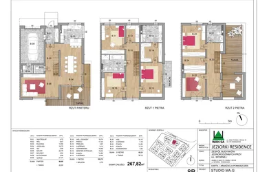 Rzut - Dom na sprzedaż 6 pokoi o powierzchni 267,82 m² - numer 8B w Jeziorki Residence