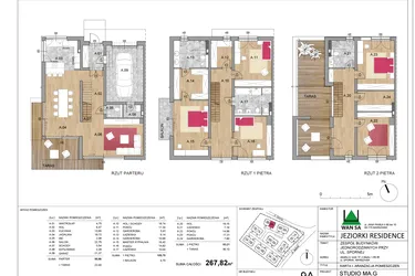 Rzut - Dom na sprzedaż 6 pokoi o powierzchni 267,82 m² - numer 9A w Jeziorki Residence