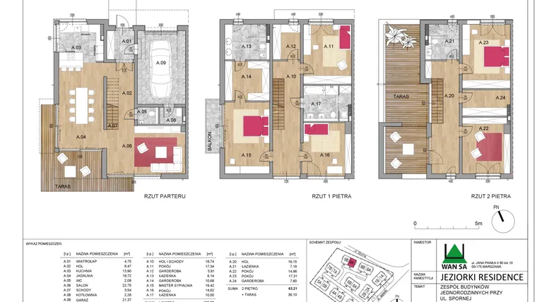 Rzut - Dom na sprzedaż 6 pokoi o powierzchni 267,82 m² - numer 9A w Jeziorki Residence