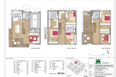 Rzut - Dom na sprzedaż 6 pokoi o powierzchni 267,82 m² - numer 9A w Jeziorki Residence