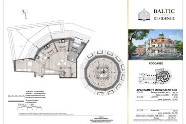 Rzut - Mieszkanie na sprzedaż 3 pokoje o powierzchni 90,94 m² - numer 3.33 w Baltic Luxury Residence
