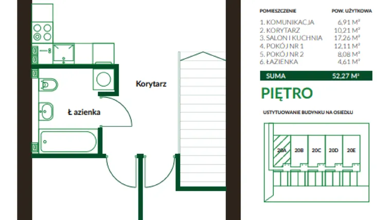 Rzut - Mieszkanie na sprzedaż 4 pokoje o powierzchni 88,17 m² - numer B2 w Ukryte w Zieleni