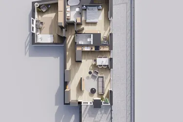 Rzut - Mieszkanie na sprzedaż 3 pokoje o powierzchni 96,74 m² - numer 22/56 w Odrzańskie Bulvary