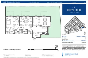 Rzut - Mieszkanie na sprzedaż 5 pokoi o powierzchni 127,6 m² - numer KRYNICA MORSKA M1 w Porto Mare