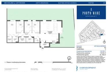 Rzut - Mieszkanie na sprzedaż 5 pokoi o powierzchni 127,6 m² - numer KRYNICA MORSKA M1 w Porto Mare