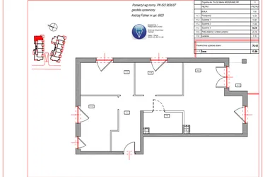 Rzut - Mieszkanie na sprzedaż 4 pokoje o powierzchni 76,43 m² - numer A.11 w Villa Verona Mielno