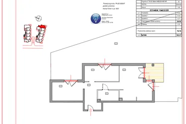 Rzut - Mieszkanie na sprzedaż 3 pokoje o powierzchni 76,76 m² - numer B.2 w Villa Verona Mielno