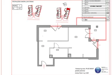Rzut - Mieszkanie na sprzedaż 2 pokoje o powierzchni 61,48 m² - numer B.12 w Villa Verona Mielno