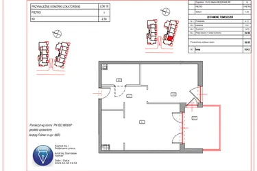 Rzut - Mieszkanie na sprzedaż 2 pokoje o powierzchni 50,53 m² - numer B.16 w Villa Verona Mielno