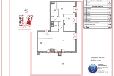 Rzut - Mieszkanie na sprzedaż 3 pokoje o powierzchni 89,39 m² - numer B.32 w Villa Verona Mielno