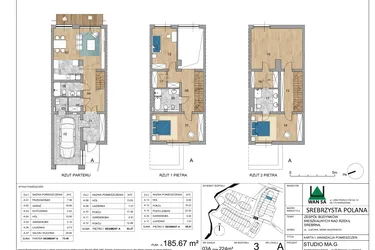 Rzut - Dom na sprzedaż 5 pokoi o powierzchni 185,67 m² - numer 3A w Srebrzysta Polana