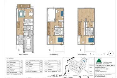 Rzut - Dom na sprzedaż 5 pokoi o powierzchni 185,67 m² - numer 3B w Srebrzysta Polana