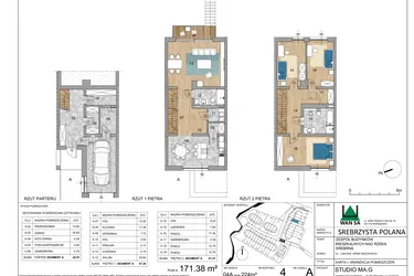 Rzut - Dom na sprzedaż 4 pokoje o powierzchni 171,38 m² - numer 4A w Srebrzysta Polana
