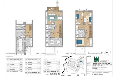 Rzut - Dom na sprzedaż 4 pokoje o powierzchni 175,82 m² - numer 4B w Srebrzysta Polana