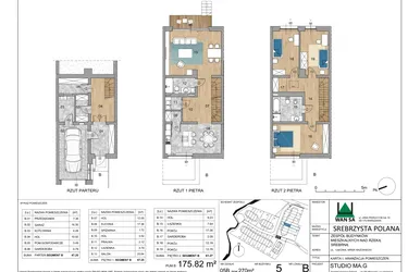 Rzut - Dom na sprzedaż 4 pokoje o powierzchni 175,82 m² - numer 5B w Srebrzysta Polana