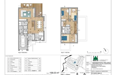 Rzut - Dom na sprzedaż 4 pokoje o powierzchni 158,03 m² - numer 8A w Srebrzysta Polana