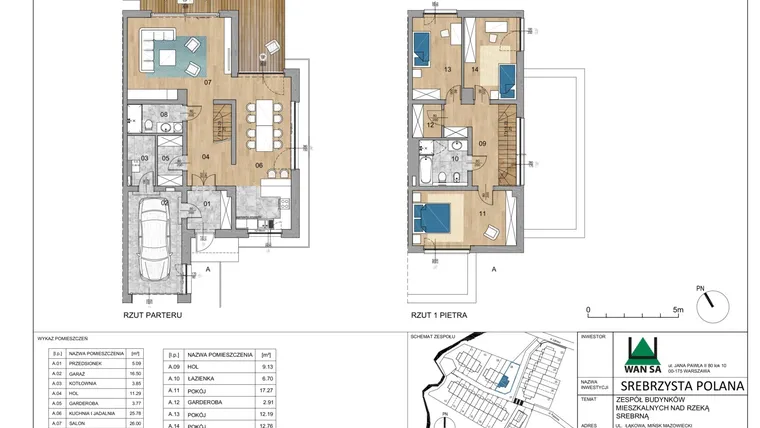 Rzut - Dom na sprzedaż 4 pokoje o powierzchni 158,03 m² - numer 8A w Srebrzysta Polana