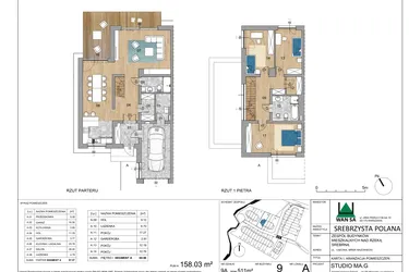 Rzut - Dom na sprzedaż 4 pokoje o powierzchni 158,03 m² - numer 9A w Srebrzysta Polana