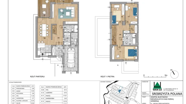 Rzut - Dom na sprzedaż 4 pokoje o powierzchni 158,03 m² - numer 9A w Srebrzysta Polana