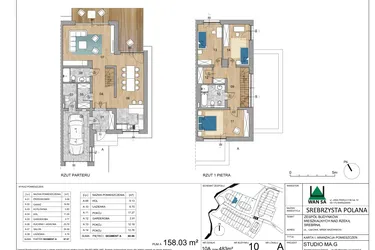 Rzut - Dom na sprzedaż 4 pokoje o powierzchni 158,03 m² - numer 10A w Srebrzysta Polana