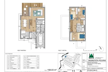Rzut - Dom na sprzedaż 4 pokoje o powierzchni 158,03 m² - numer 11A w Srebrzysta Polana