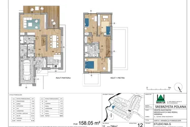 Rzut - Dom na sprzedaż 4 pokoje o powierzchni 158,05 m² - numer 12 w Srebrzysta Polana